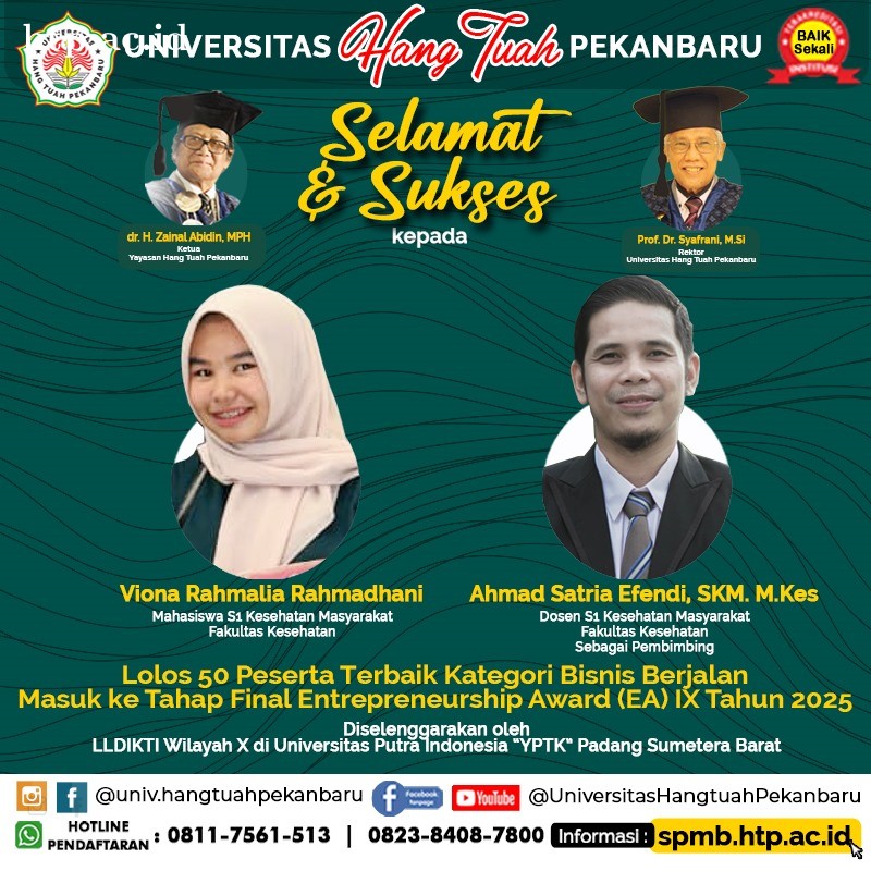 Mahasiswa dan Dosen Universitas Hang Tuah Pekanbaru Lolos 50 Besar Nasional Entrepreneurship Award IX Tahun 2025