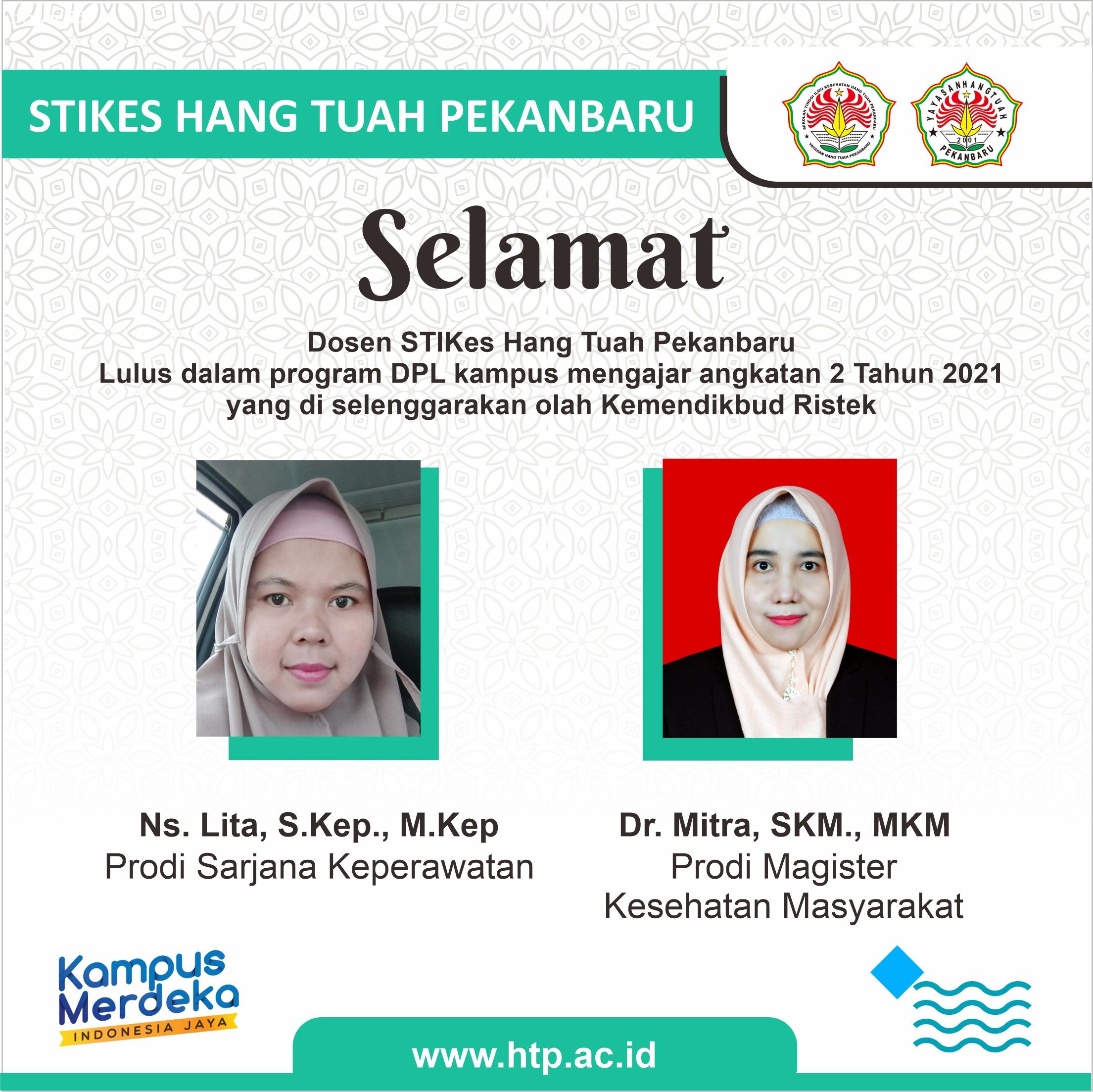 Dosen STIKes Hang Tuah Pekanbaru Lulus Program DPL Kampus Mengajar Angkatan Ke 2 Tahun 2021