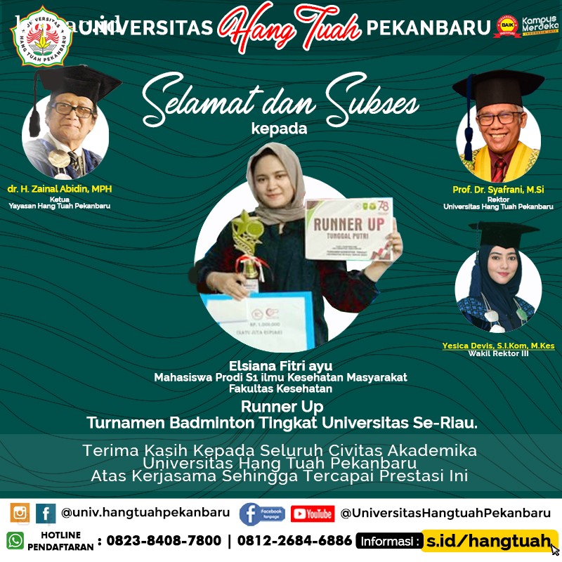 Mahasiswa UHTP menjadi Runner UP dalam Ajang Badminton se Provinsi Riau