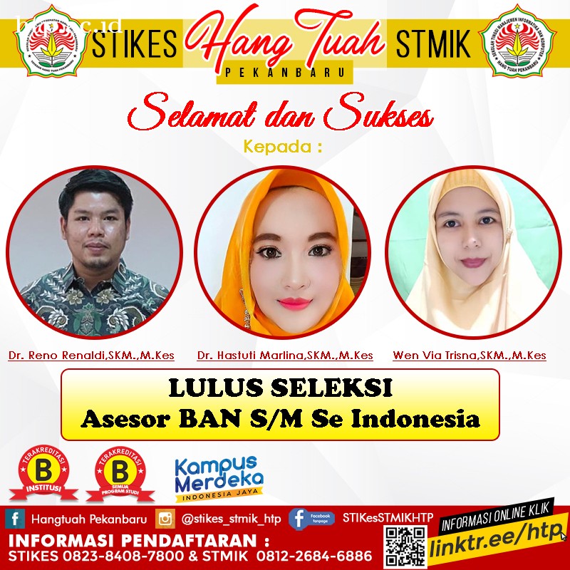 3 Orang Dosen STIKes Hang Tuah Pekanbaru Lulus Seleksi Asesor BAN S/M se Indonesia