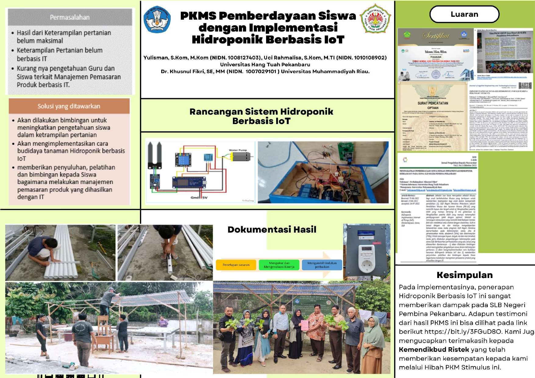 PKMS Pemberdayaan Siswa dengan Implementasi Hidroponik Berbasis IoT